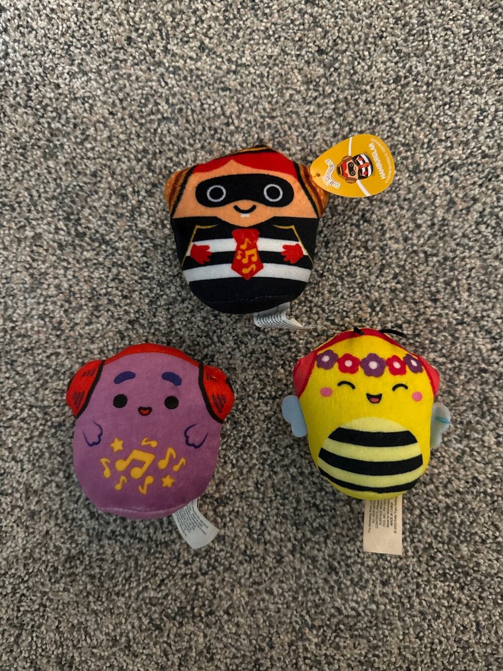 Squishmallows McDonald’s Hamburglar NWT, Sunny, & Grimace